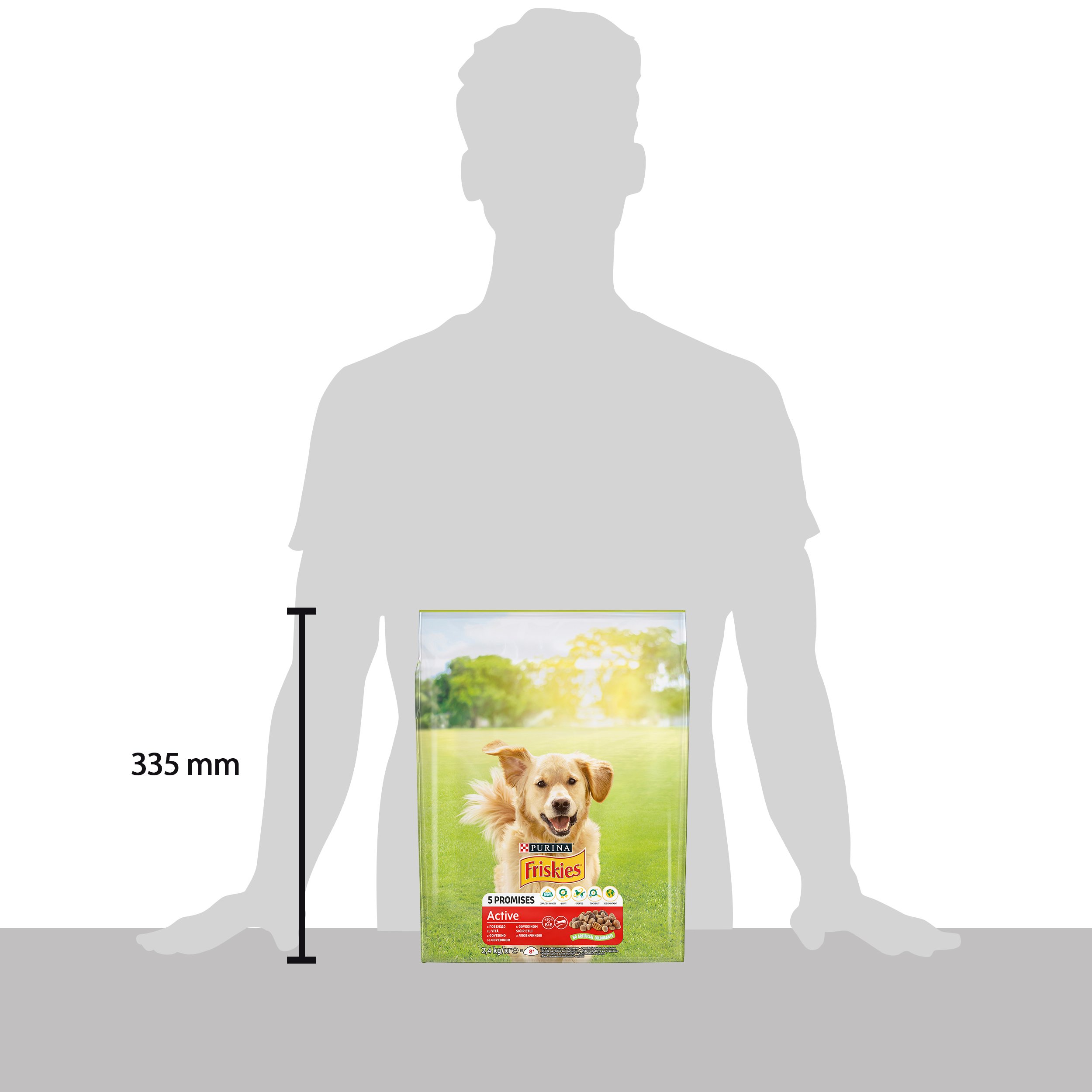 Сухой корм для взрослых активных собак Friskies, с говядиной, 2,4 кг - фото 3