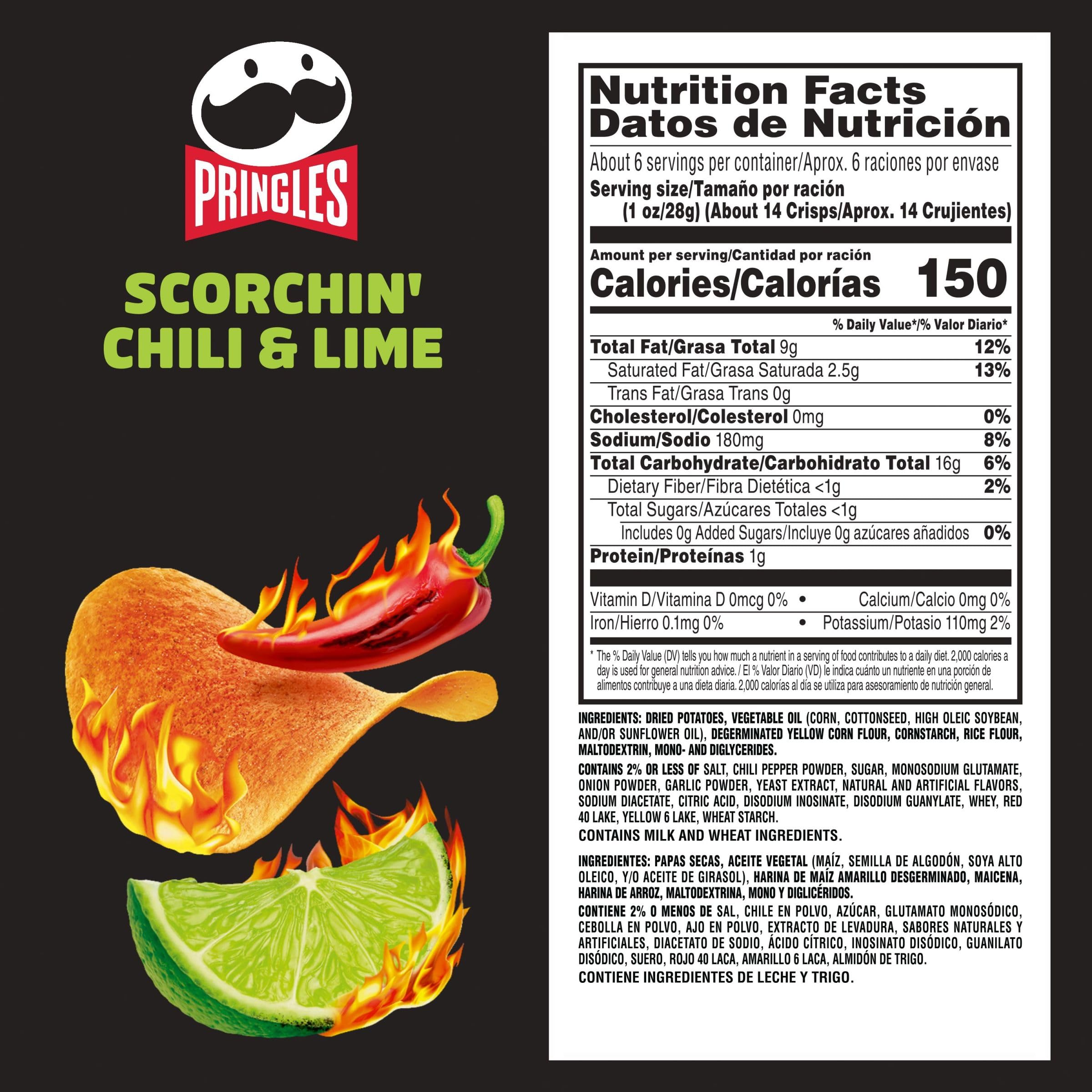 Чипсы Pringles Scorchin Chile & Lime 158 г (949363) - фото 2