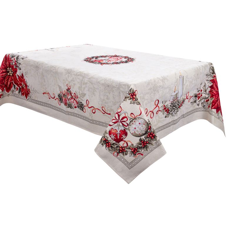 Скатерть новогодняя Lefard Home Textile Kris lurex гобеленовая, 100х100 см (732-311) - фото 1