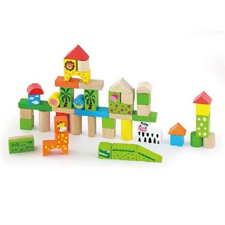 Дерев'яні кубики Viga Toys Зоопарк 50 шт. (50286) - фото 2