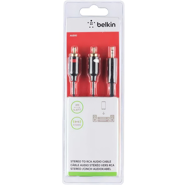 Коммутационный кабель Belkin Mini Jack- 2хRCA 2 м - фото 1