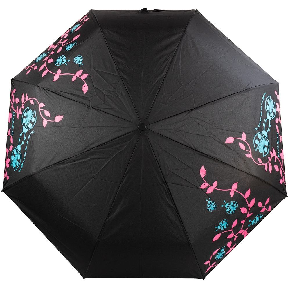 Женский складной зонтик механический HDUEO 96 см черный - фото 1