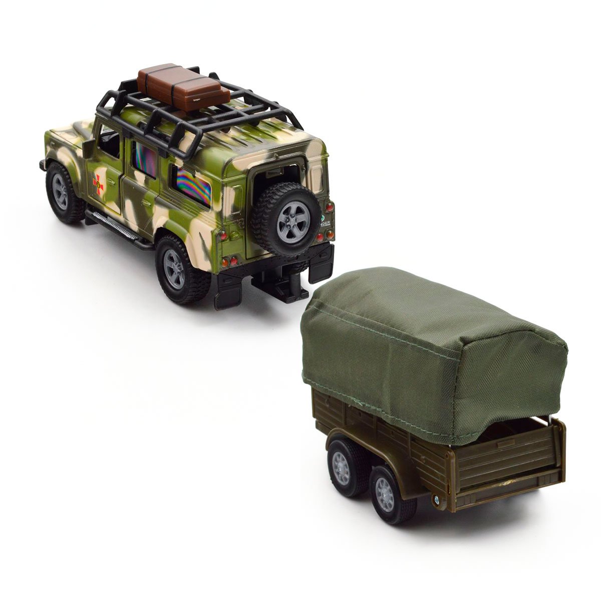 Ігровий набір TechnoDrive Land Rover Defender Military з причепом (520027.270) - фото 3