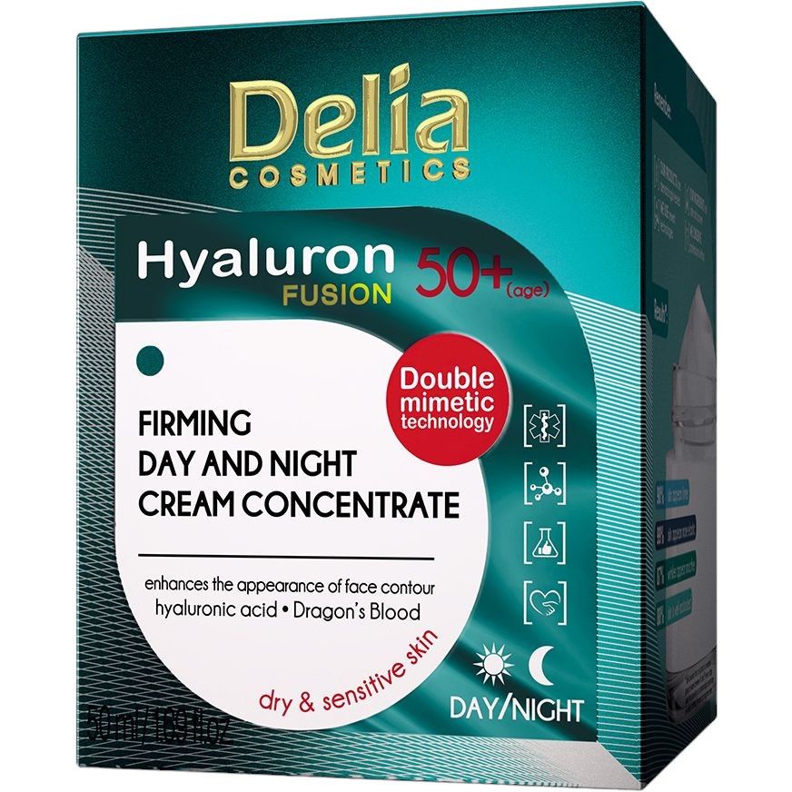 Крем для обличчя Delia Cosmetics Hyaluron Fusion з ефектом ліфтингу 50+ 50 мл - фото 2