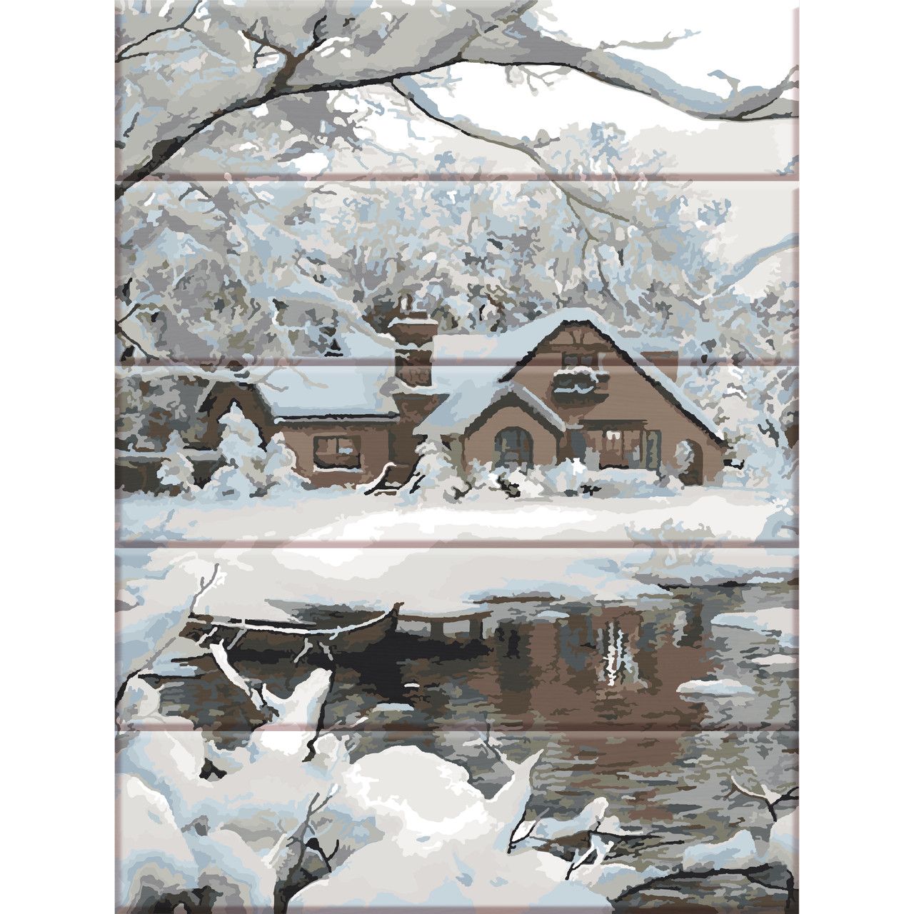 Картина за номерами на дереві Затишна зима ArtStory 30х40 см кольорова 000221581 - фото 1