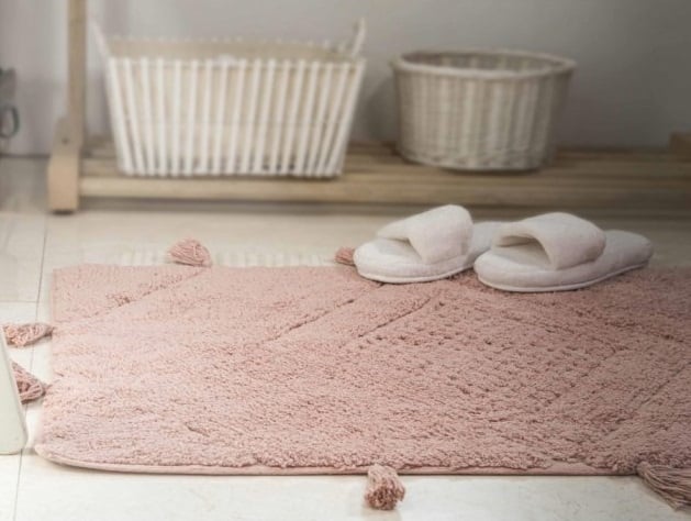Набор ковриков Irya Esty gul kurusu, 90х60 см и 60х40 см, светло-розовый (svt-2000022273725) - фото 2