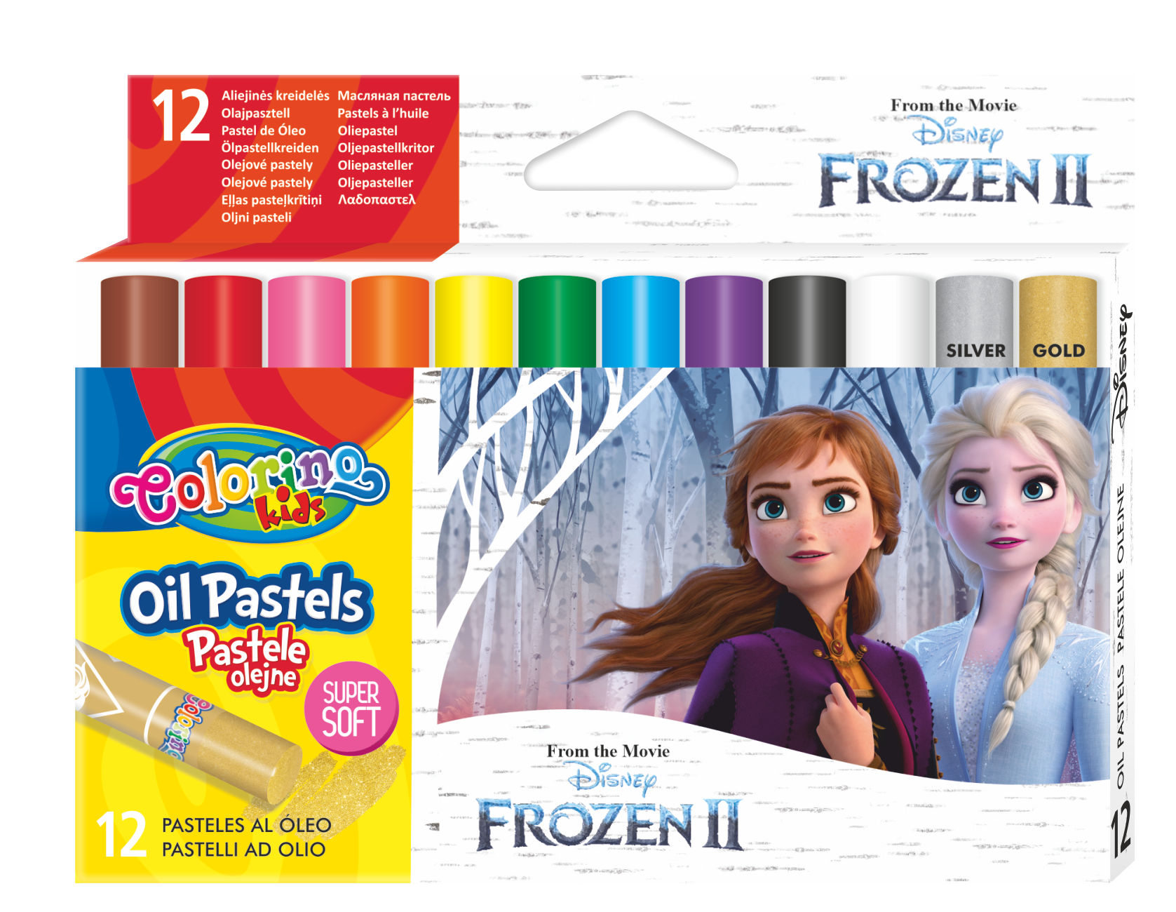 Карандаши пастельные Colorino Disney Frozen, на масляной основе, 12 шт. (91116PTR) - фото 2
