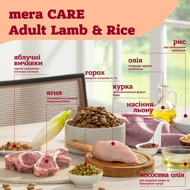 Сухой корм для собак Mera Care Adult Lamb & Rice с ягненком и рисом 10 кг - фото 4