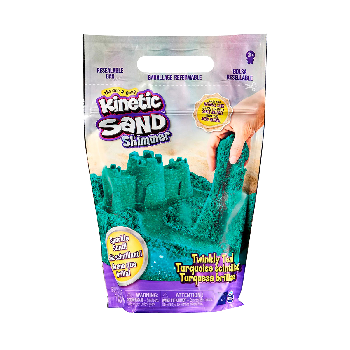 Пісок для дитячої творчості Kinetic Sand Бірюзовий блиск, 907 г (71489T) - фото 1