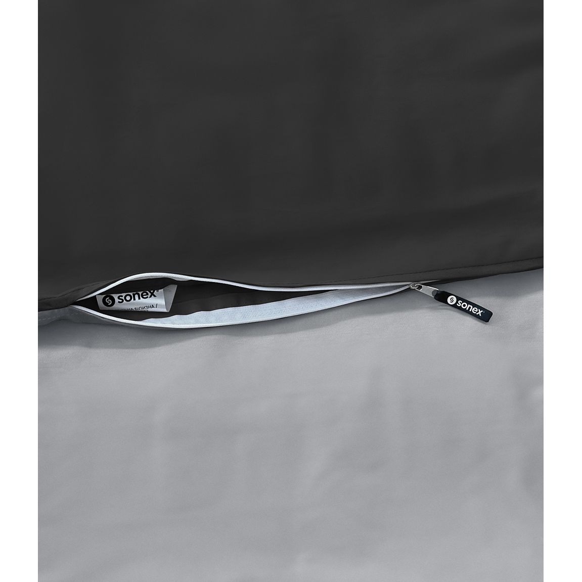 Постільна білизна Sonex Venezia двостороння двоспальна чорна/сіра (SO102447) - фото 4