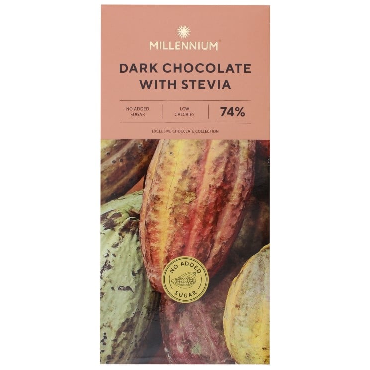 Шоколад чорний Millennium зі стевією 74%, 100 г (843944) - фото 1