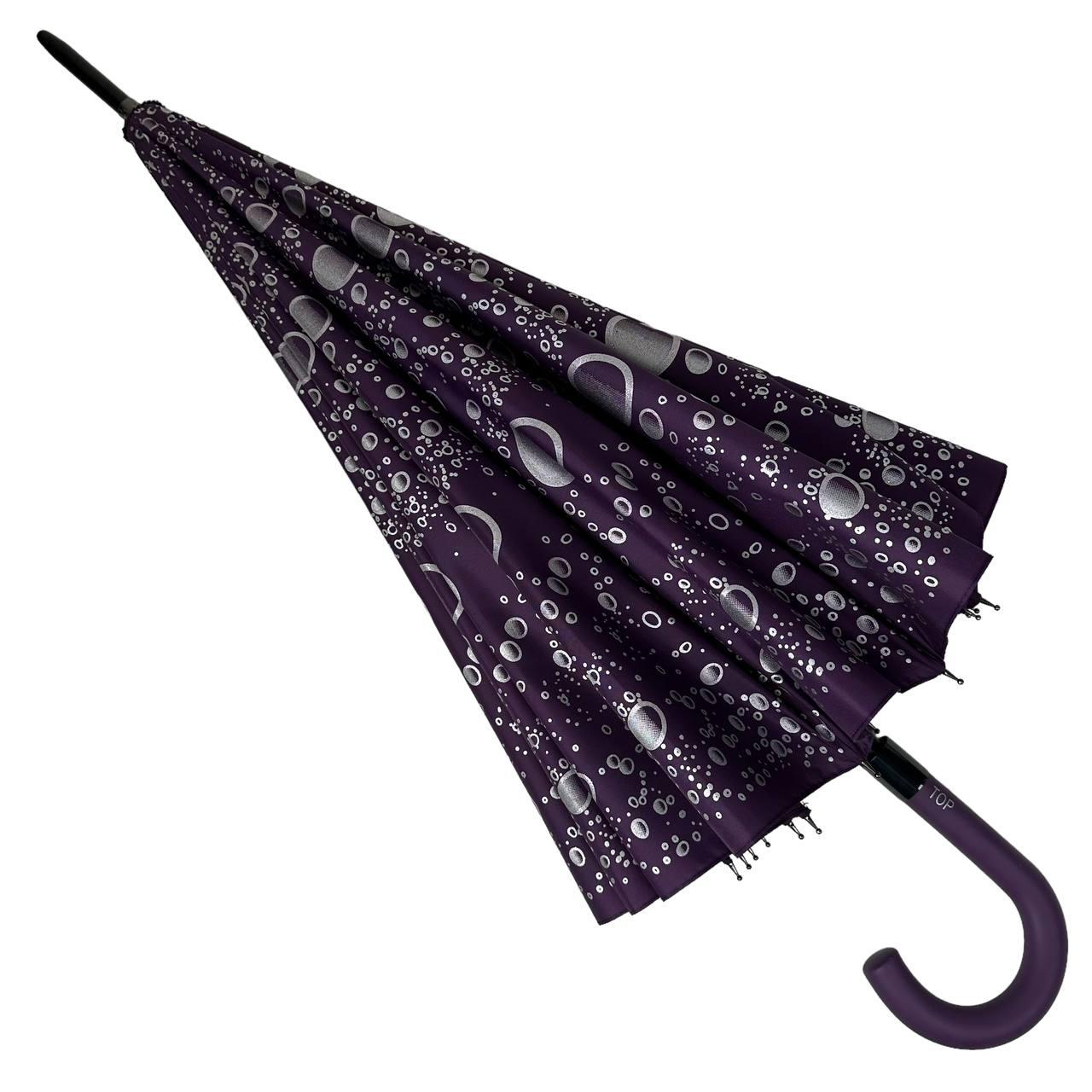 Жіноча парасолька-палиця напівавтомат Toprain 98 см фіолетова - фото 4