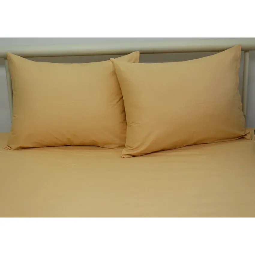 Простыня на резинке с наволочками TAG Tekstil Apricot Cream 180х200х20 см 000224305 - фото 2