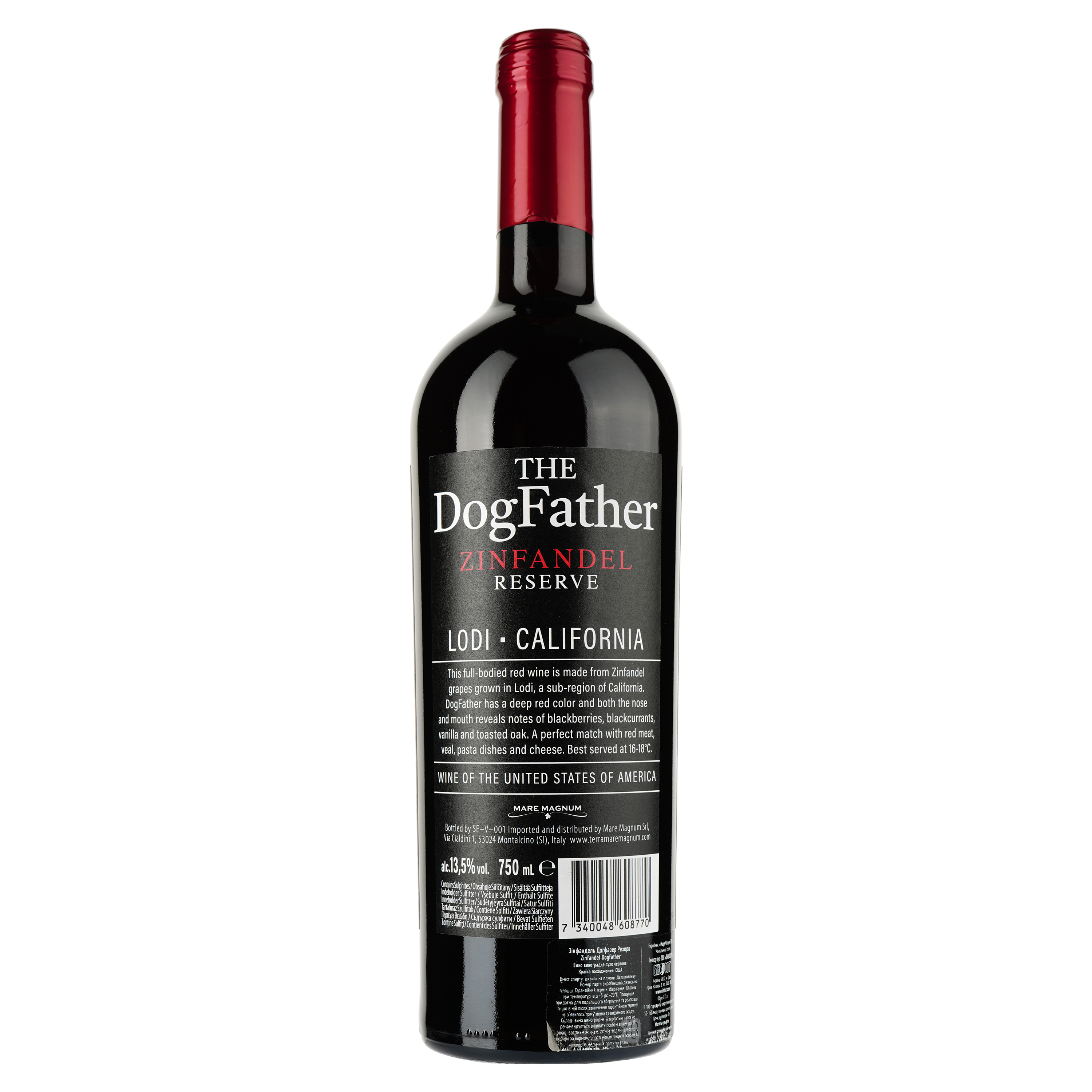 Вино The Dogfather Zinfandel Reserve, красное, полусухое, 0,75 л - фото 2