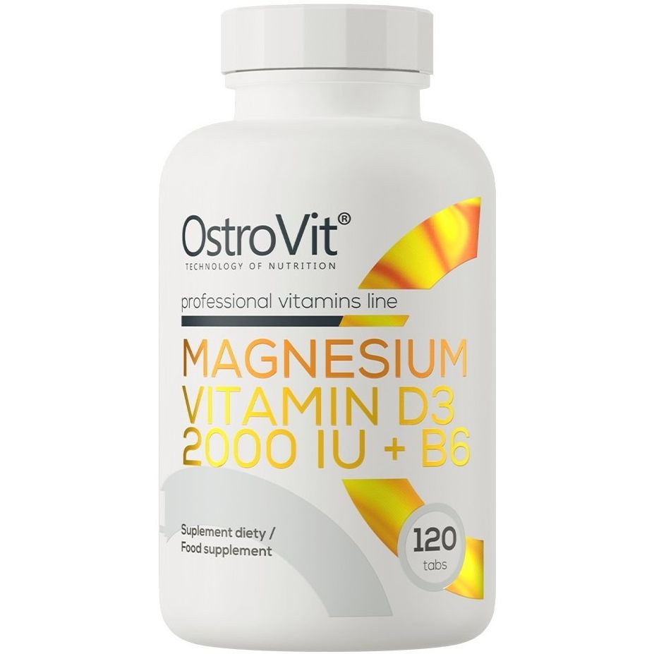 Витамины и минералы OstroVit Magnesium + Vitamin D3 2000 IU + B6 120 таблеток - фото 1