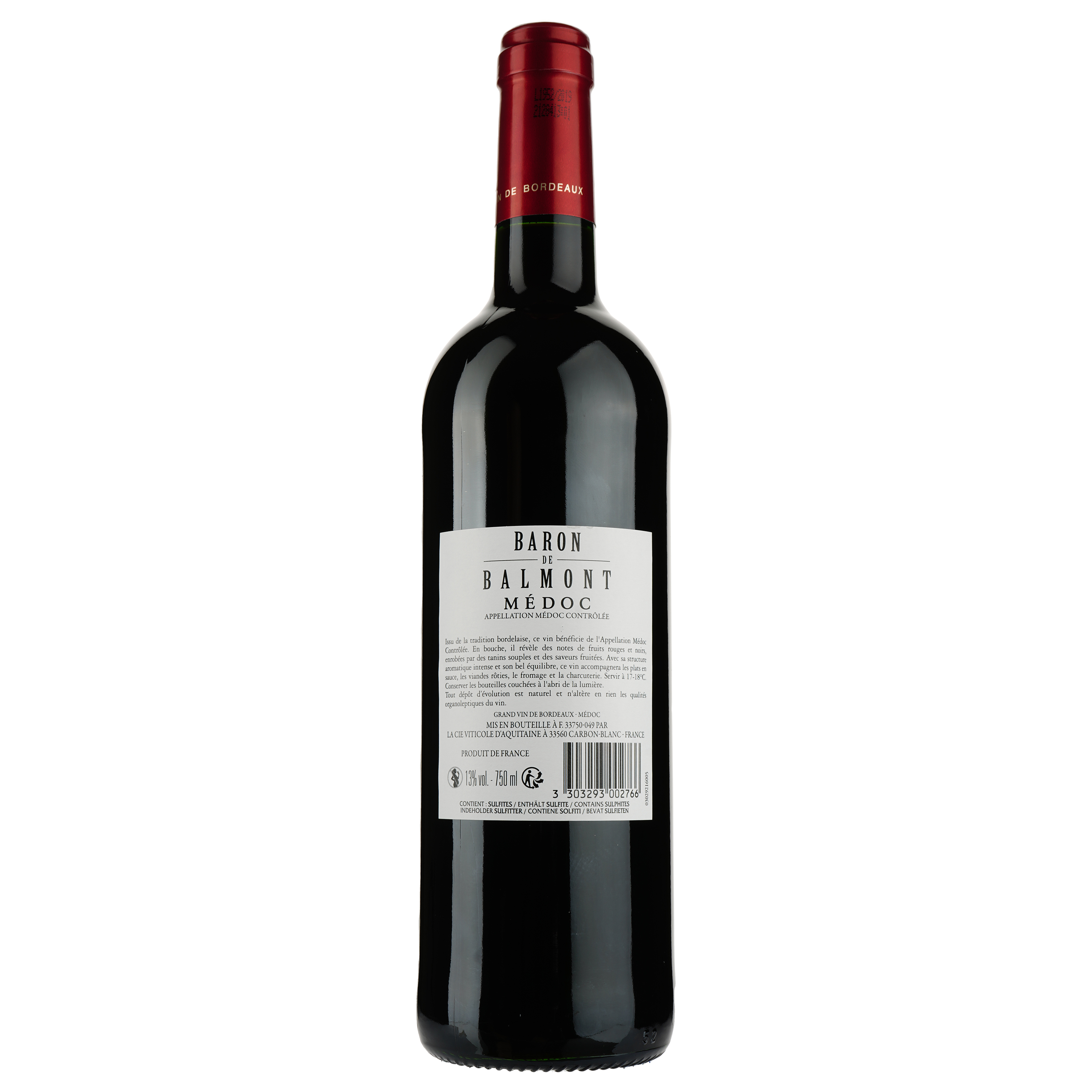 Вино Baron de Balmont AOP Medoc 2016, червоне, сухе, 0,75 л - фото 2