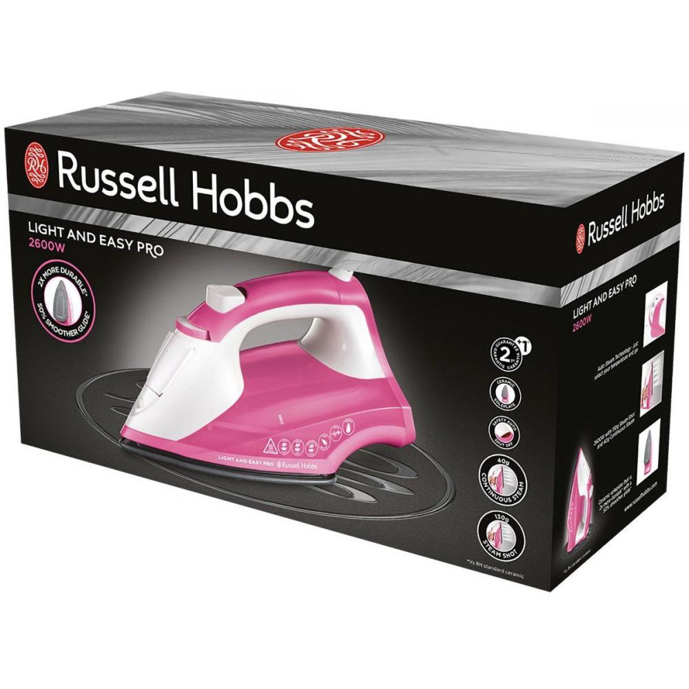 Утюг Russell Hobbs 26461-56 Light & Easy Pro Iron бело-розовый - фото 9