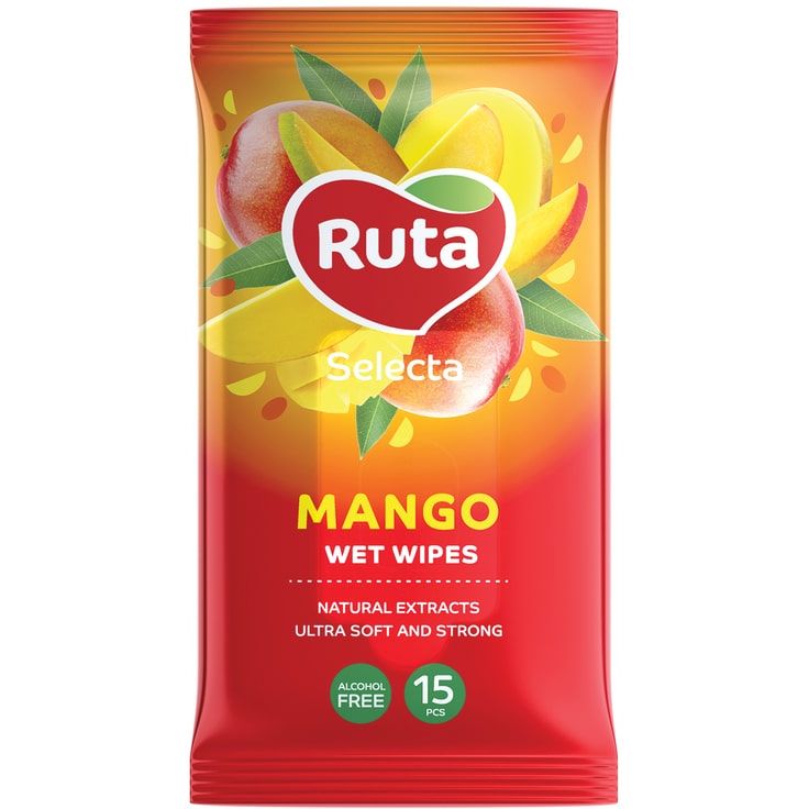 Вологі серветки Ruta Selecta Mango, 15 шт. - фото 1