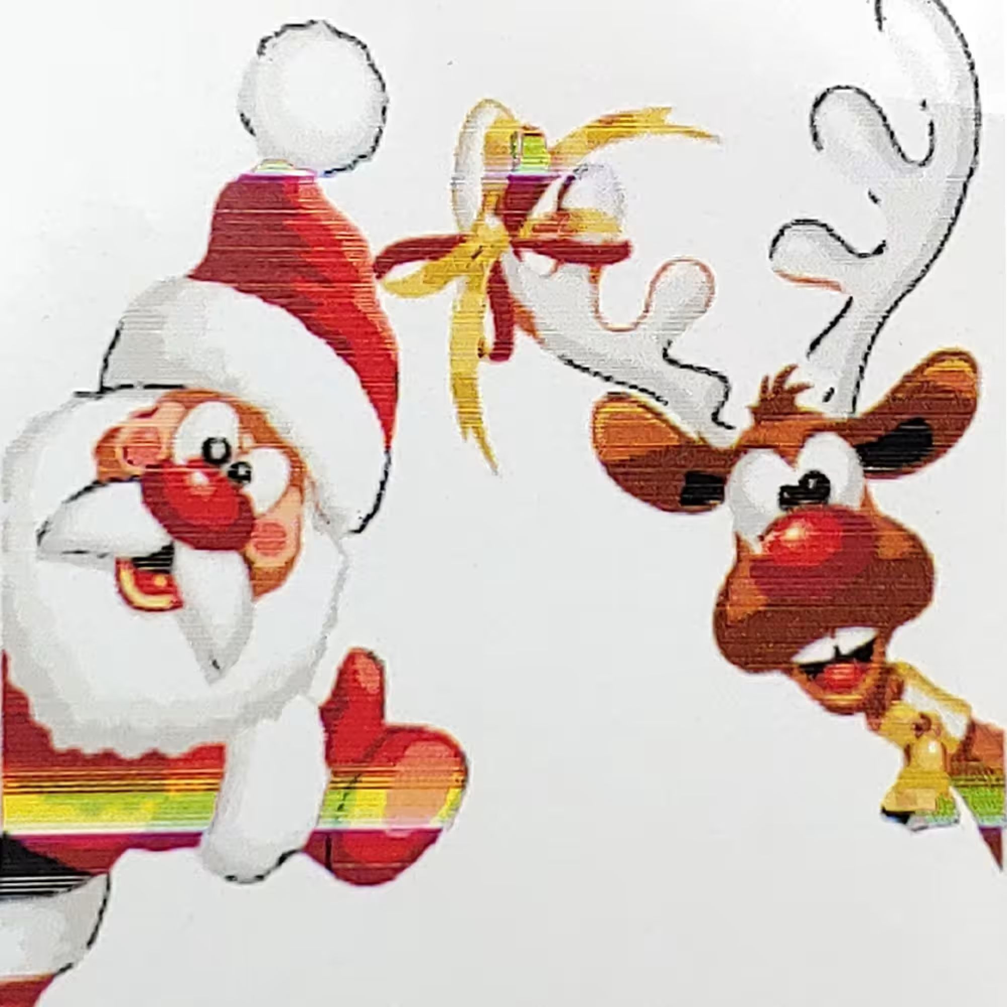Набор для росписи по номерам Strateg Дед Мороз с оленем 20х20 см (НН6334) - фото 1