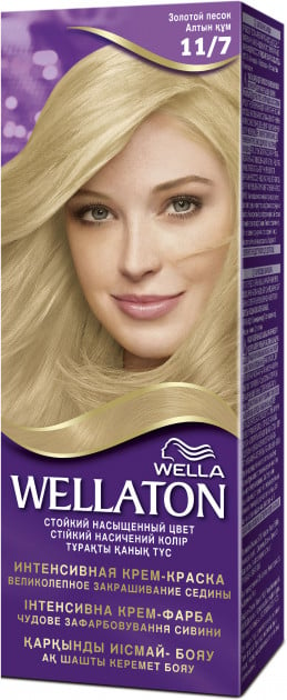 Стійка крем-фарба для волосся Wellaton, відтінок 11/7 (золотий пісок), 110 мл - фото 1
