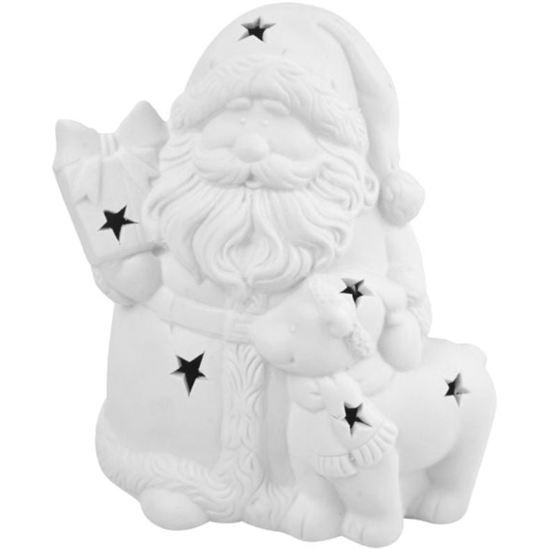 Фигурка декоративная Lefard Дед Мороз и олень с подсветкой 16 см (919-263) - фото 1