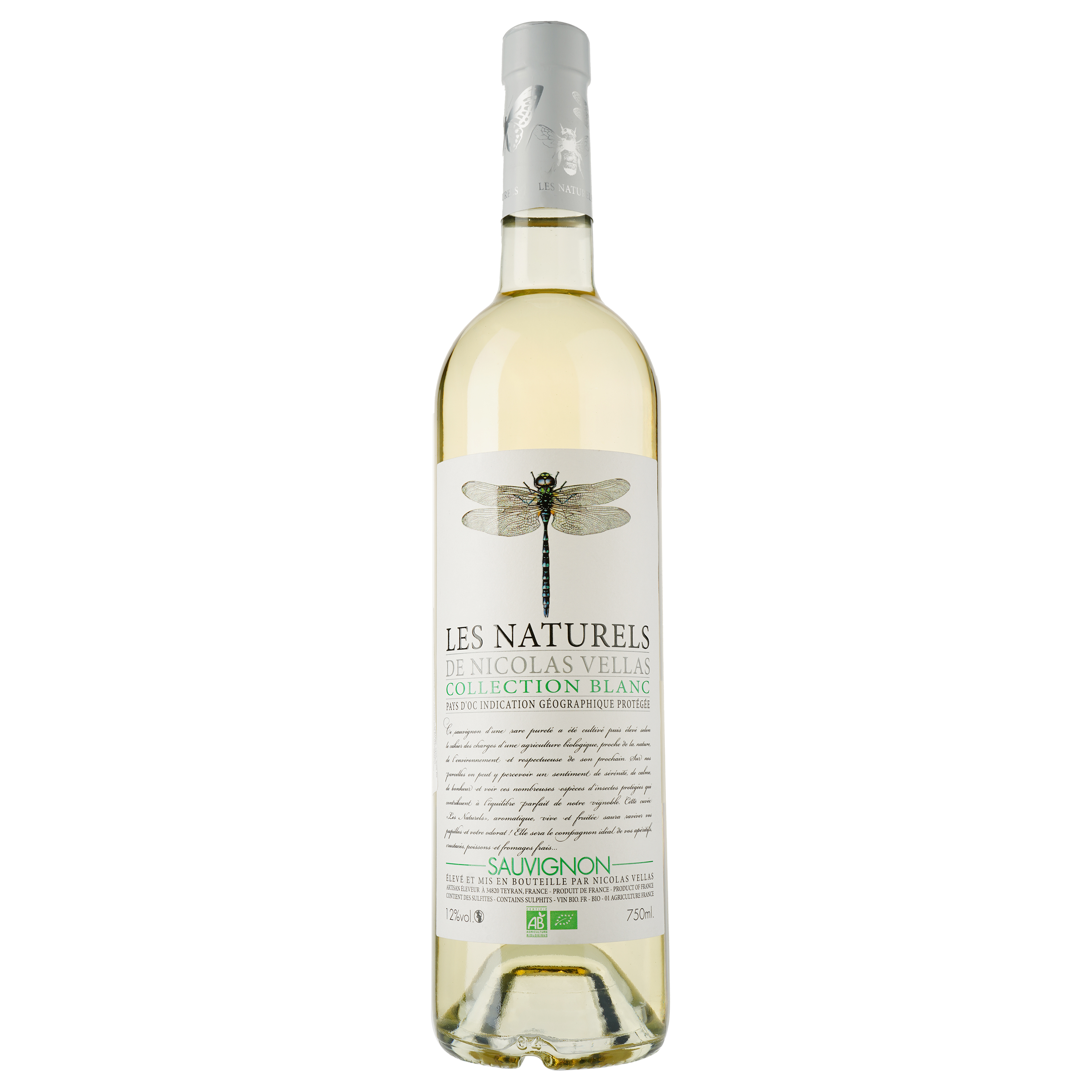 Вино Les Naturels De Nicolas Vellas Sauvignon Bio IGP Pays D'Oc, белое, сухое, 0.75 л - фото 1