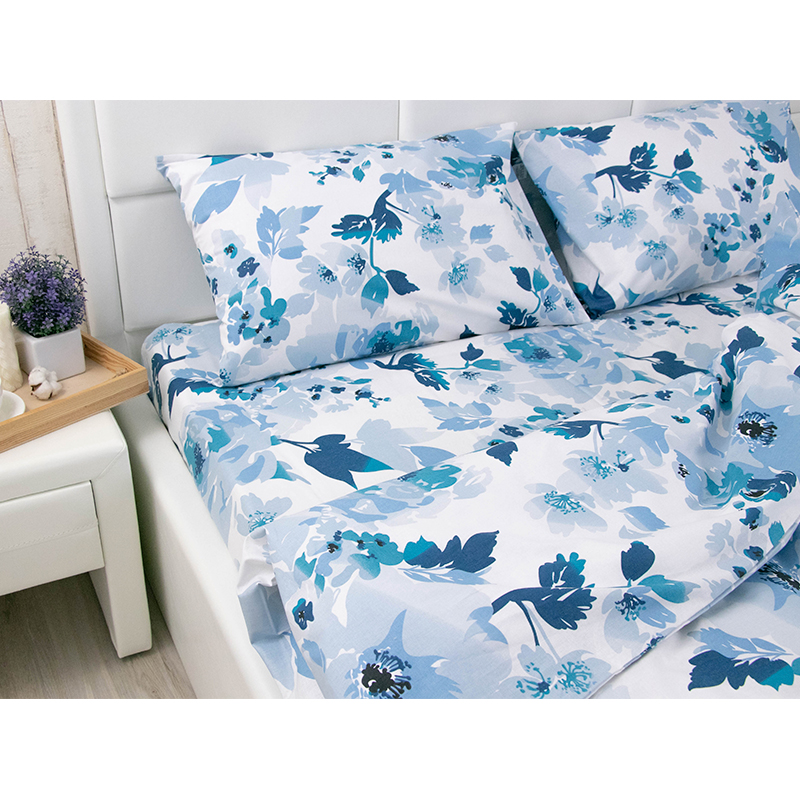 Комплект постельного белья Руно Blue Flowers бязь набивная полуторный голубой (1.114_BlueFlowers) - фото 4