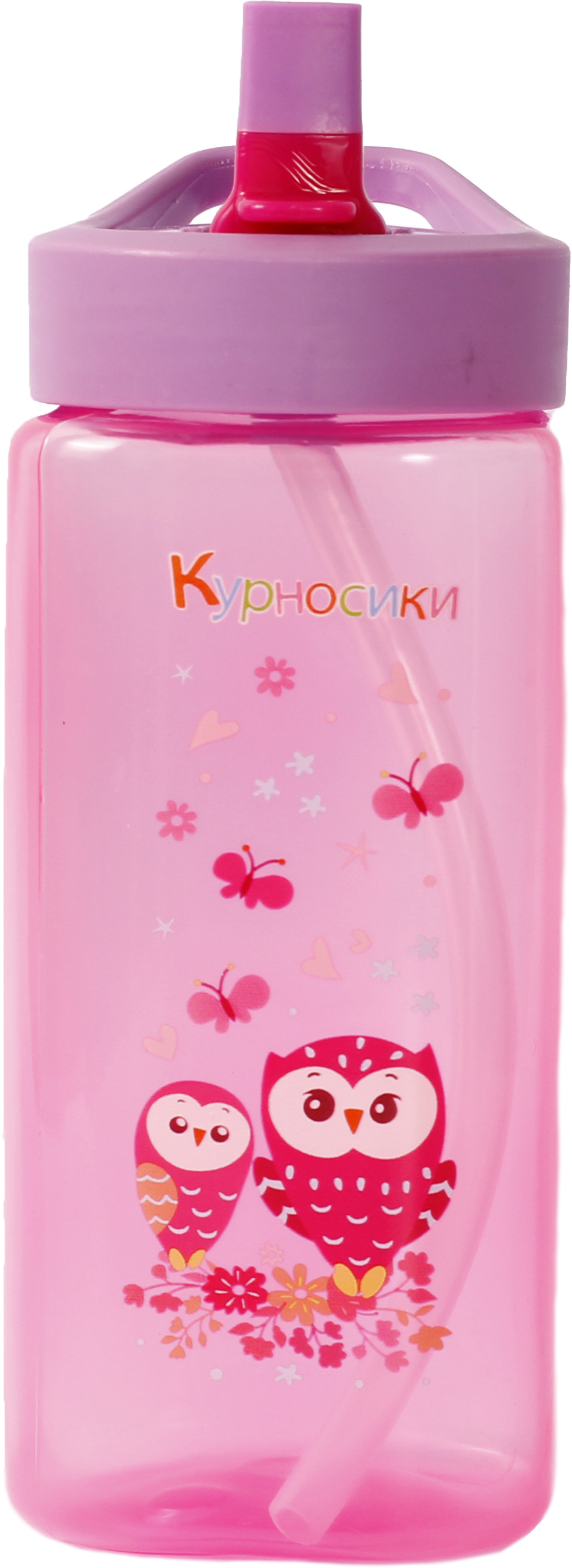Поїльник Курносики, зі складним носиком і силіконової соломинкою, від 9 міс., 420 мл, рожевий (7223 рож) - фото 2