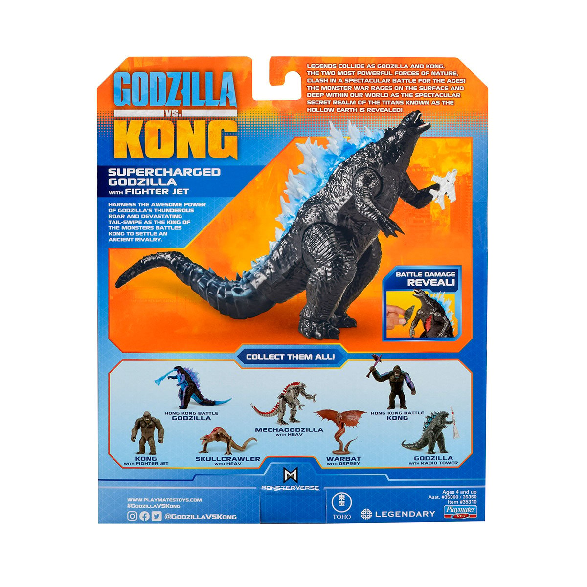 Игровая фигурка Godzilla vs Kong Годзилла с суперэнергией и истребителем (35310) - фото 6