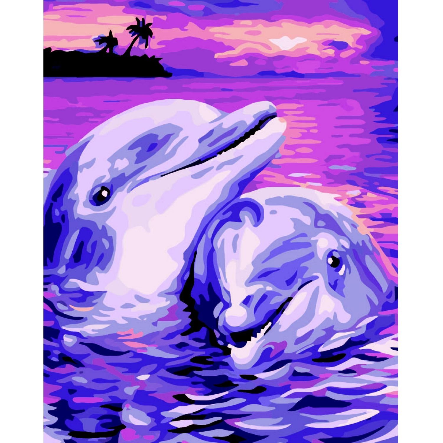 Картина по номерам ZiBi Art Line Дельфиновая верность 40х50 см (ZB.64254) - фото 1