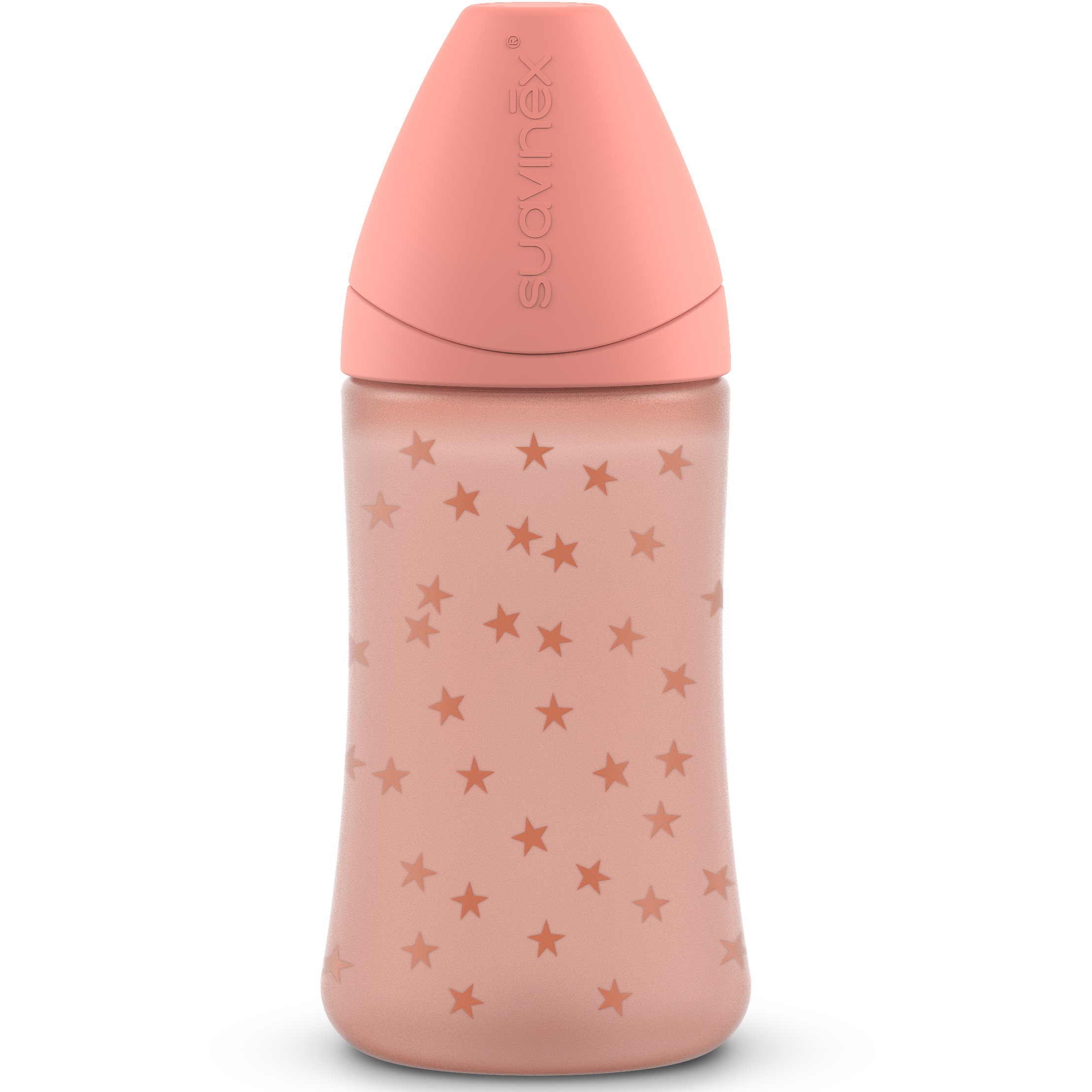 Бутылочка для кормления Suavinex Basics, 3-позиционная соска, 270 мл, розовый, 2 шт. (307608/2) - фото 1