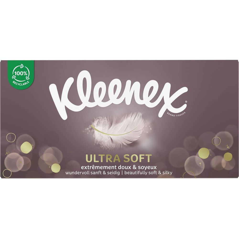 Серветки Kleenex Ultra Soft косметичні в коробці 64шт. - фото 1