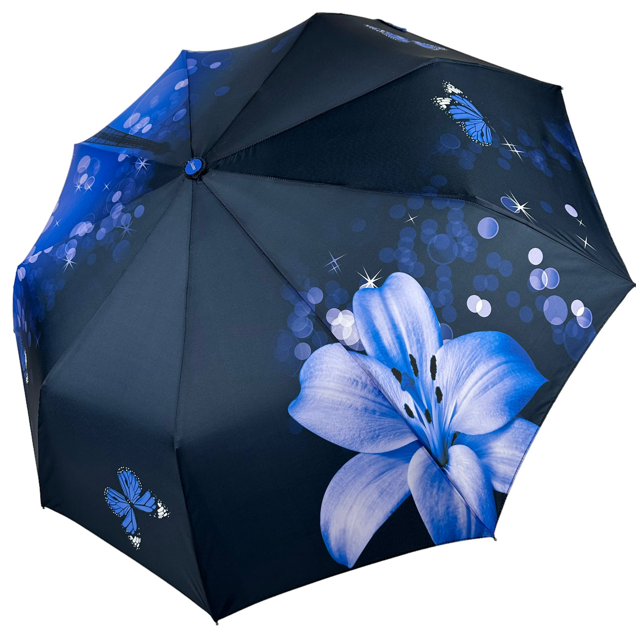 Жіноча складана парасолька напівавтомат Susino 101 см синя - фото 2