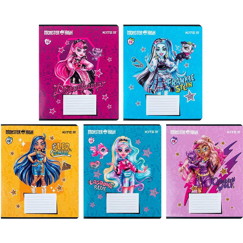 Набір зошитів Kite Monster High А5 в лінійку 12 аркушів 25 шт. (MH24-234) - фото 1