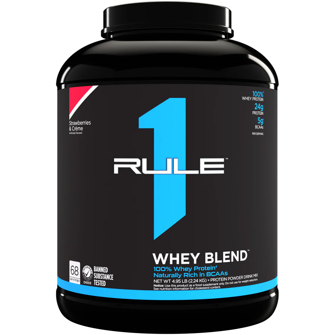 Протеин Rule 1 R1 Whey Blend Клубника и крем 2240 г - фото 1