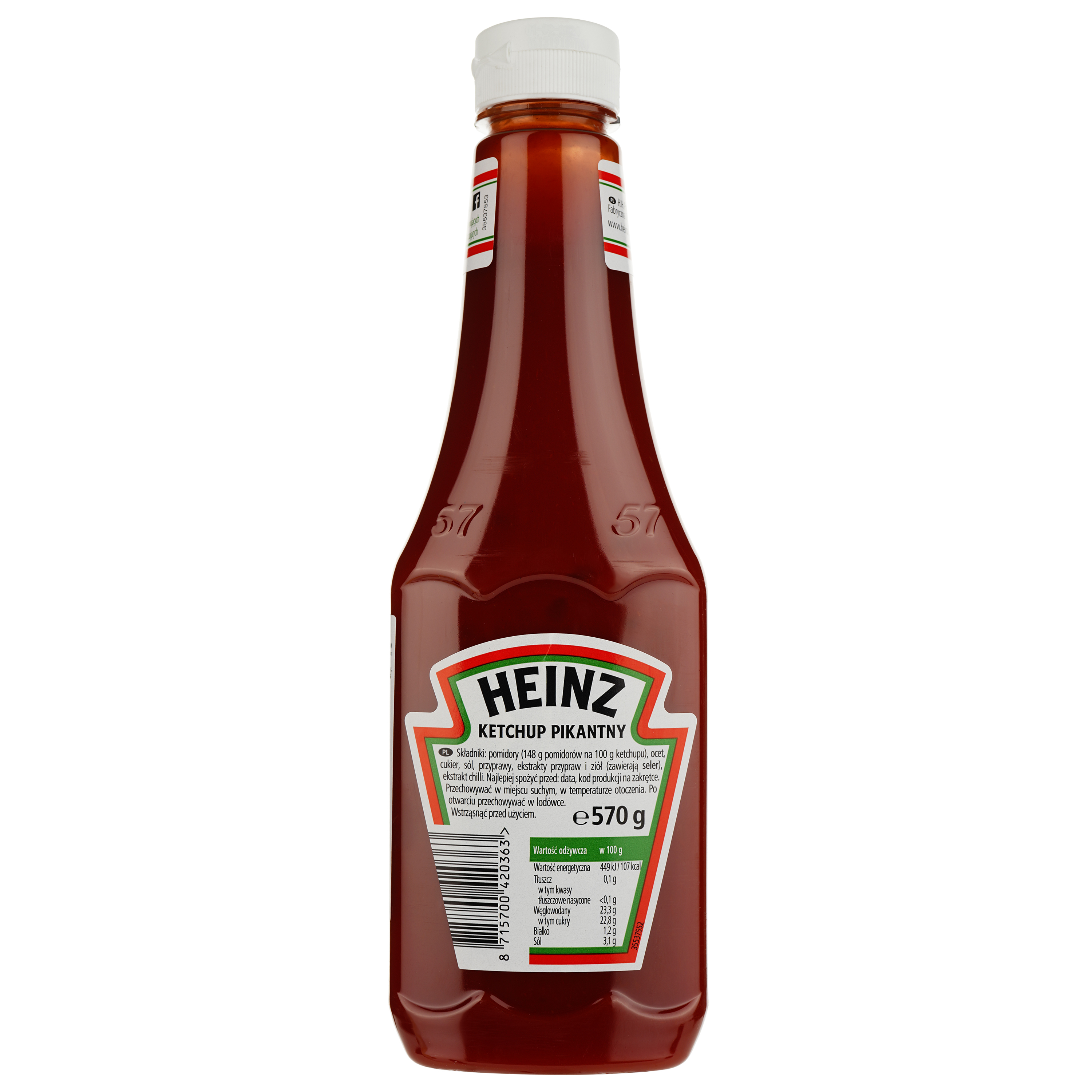 Кетчуп Heinz томатный острый, 570 г (788120) - фото 2