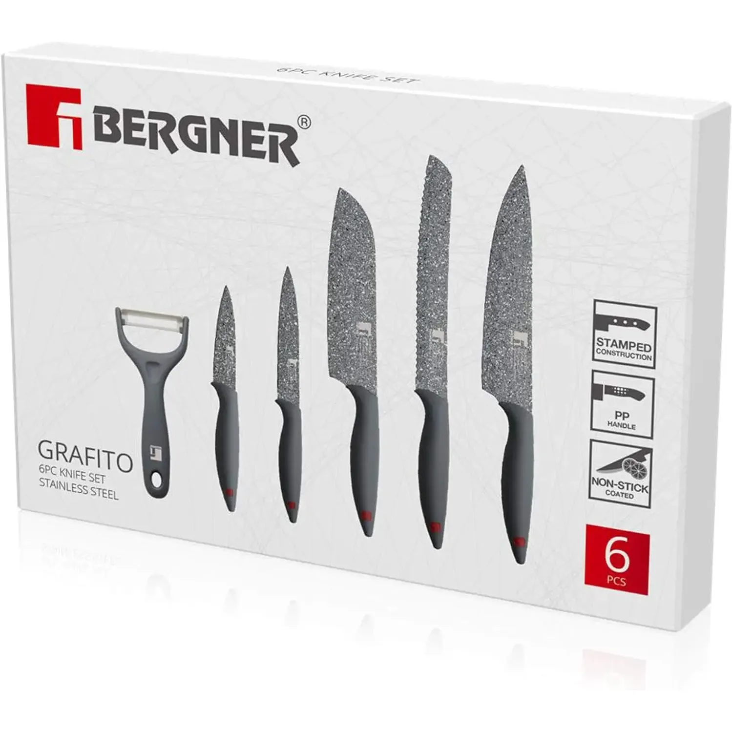 Набір ножів Bergner Star 6 предметів (BG-39325-GY) - фото 2