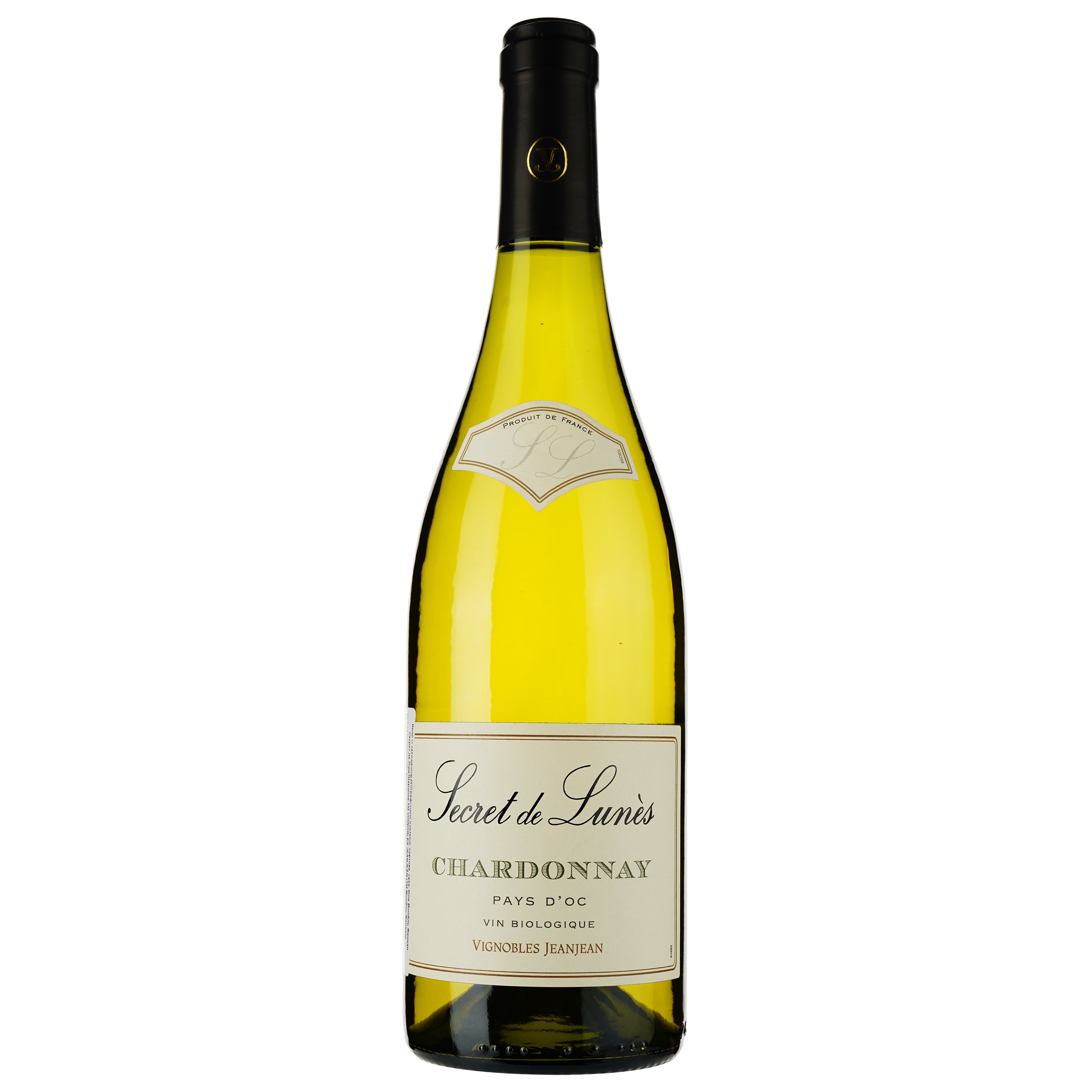 Вино Vignobles Jeanjean Vin De Pays D'oc Secret De Lunes Chardonnay 2022 белое сухое 0.75 л - фото 1
