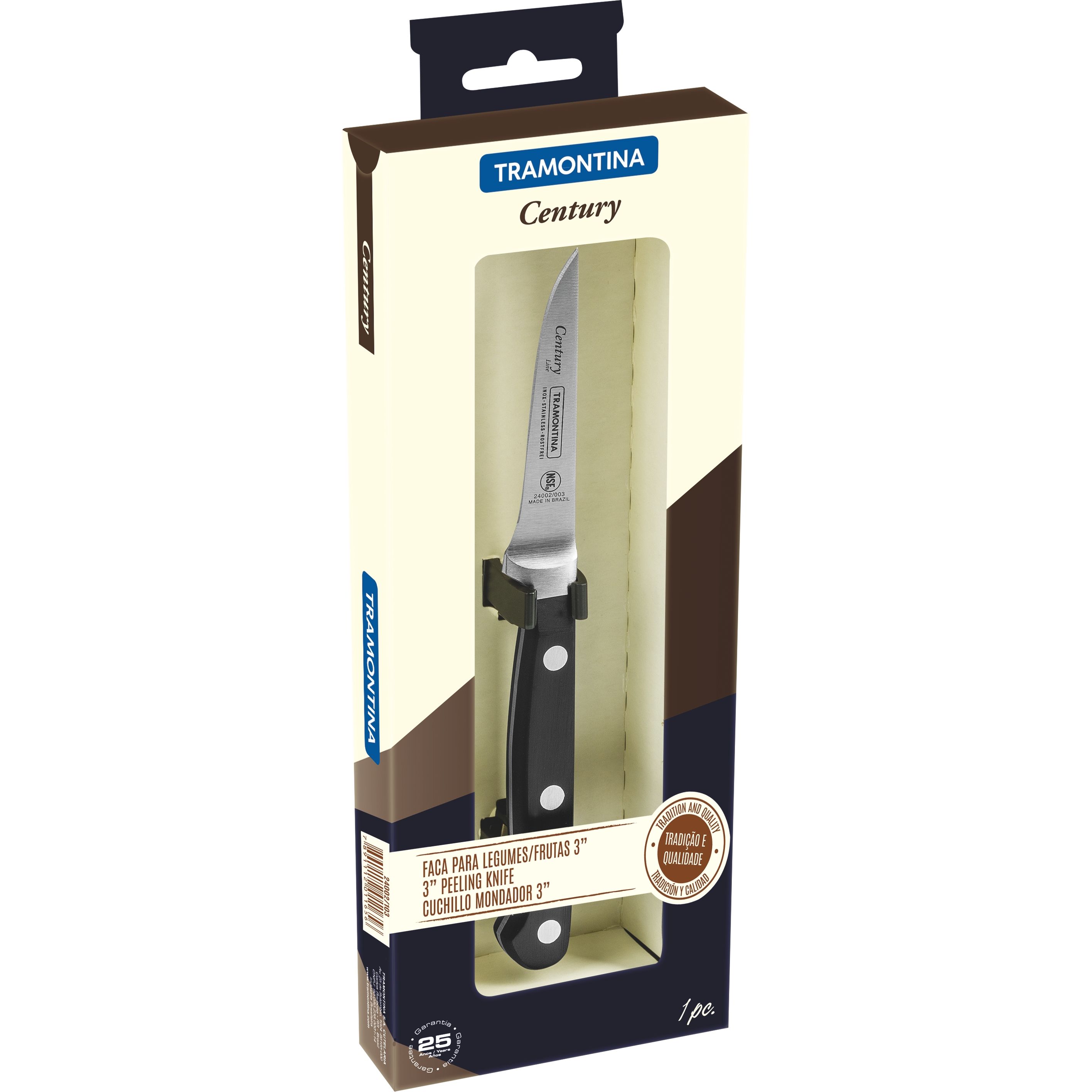 Нож для очистки кожуры Tramontina Century 76 мм (24002/103) - фото 3