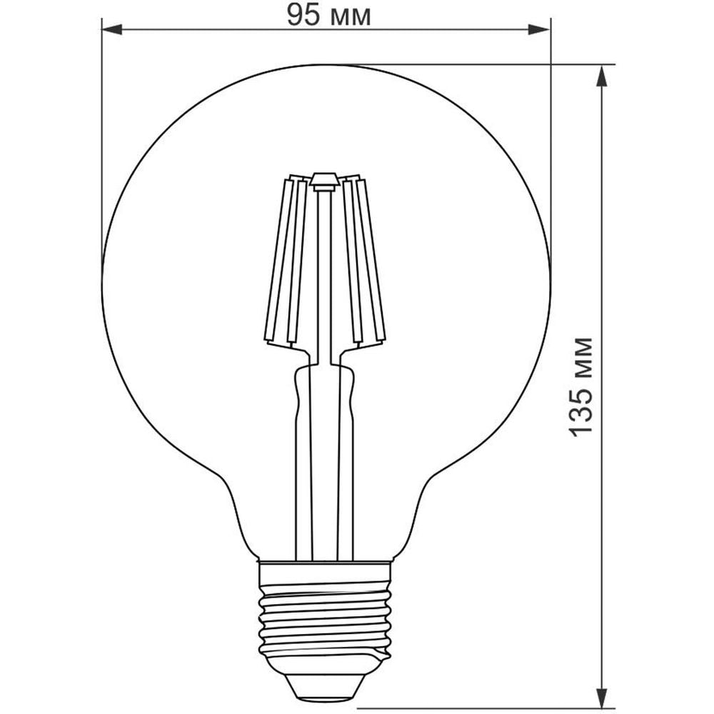 LED лампа Titanum Filament G95 6W E27 2200K бронза (TLFG9506272A) - фото 3