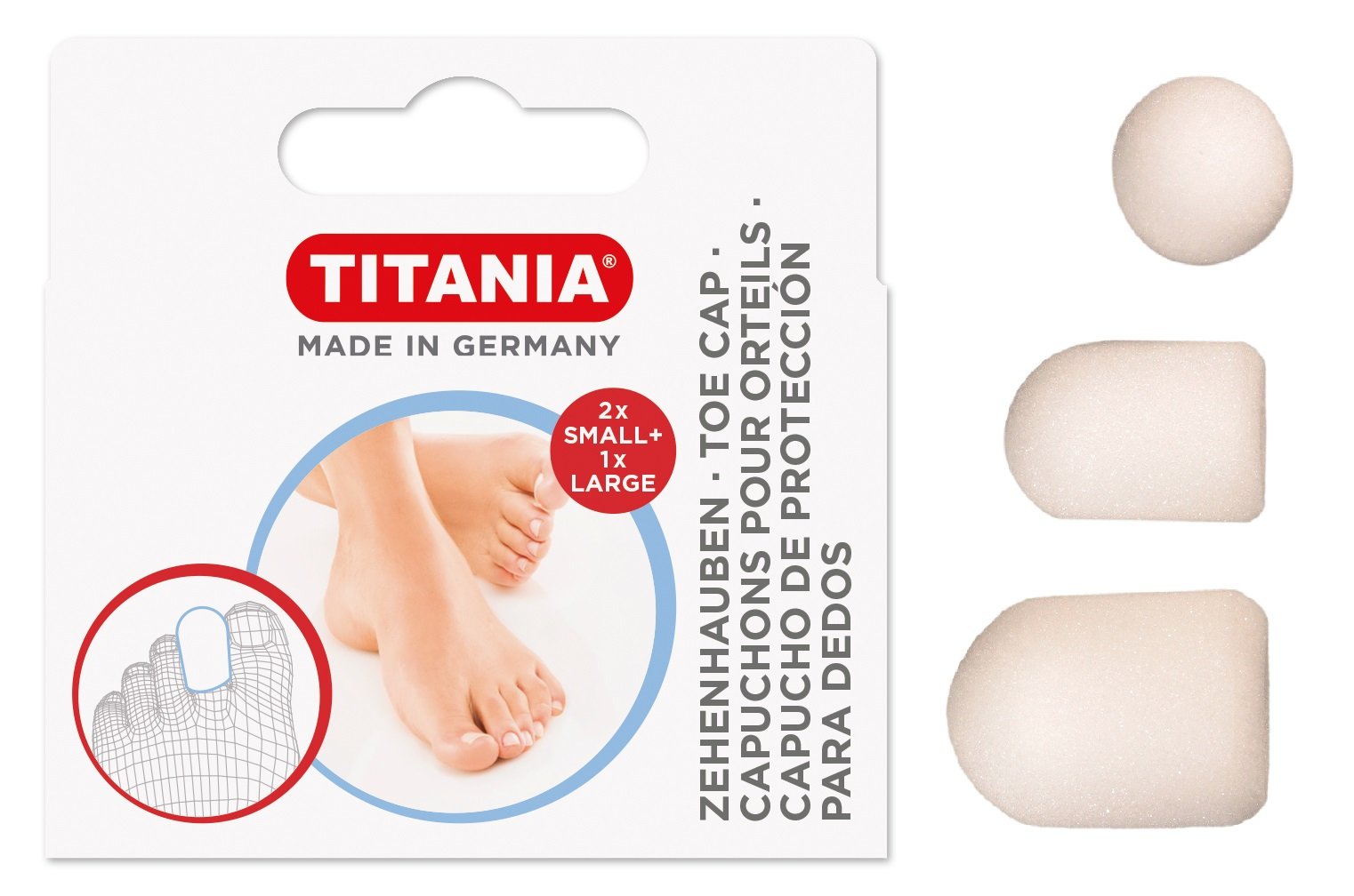 Защитные колпачки для пальцев ног Titania, 3 шт. (5214 BOX) - фото 1