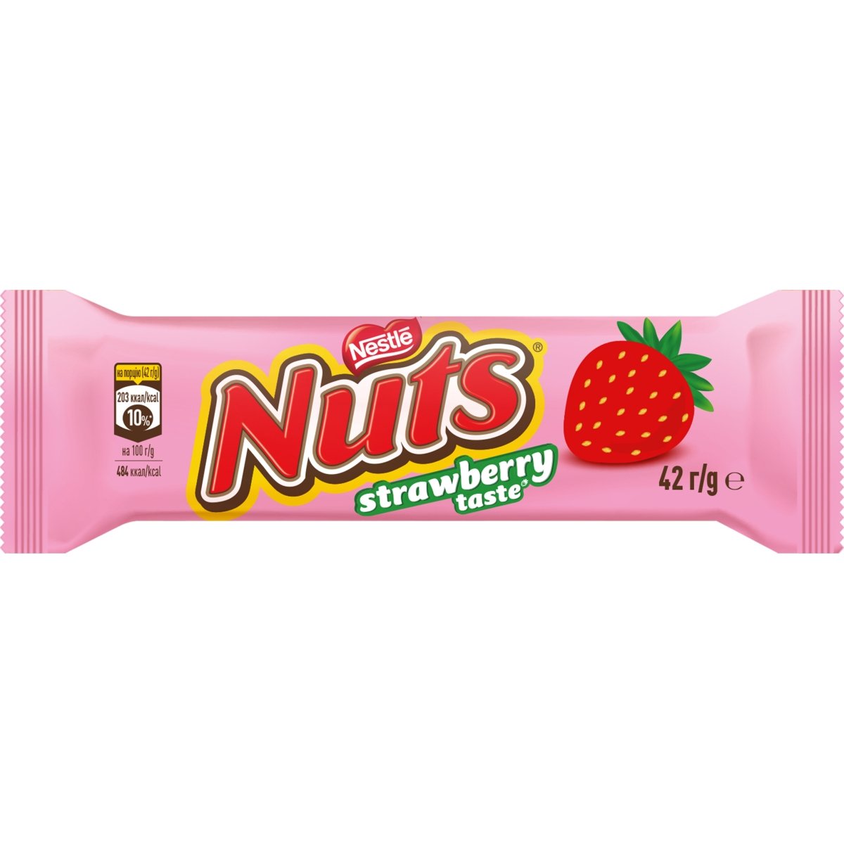 Батончик Nuts Strawberry зі смаком полуниці 42 г - фото 1