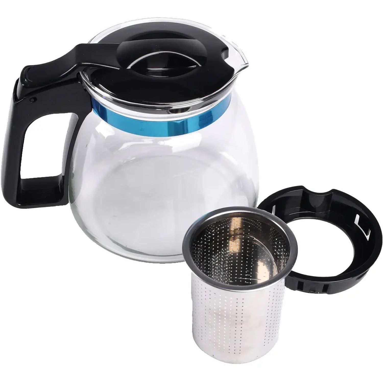 Чайник для заварювання Supretto скляний з фільтром чорний з прозорим (84020001) - фото 3
