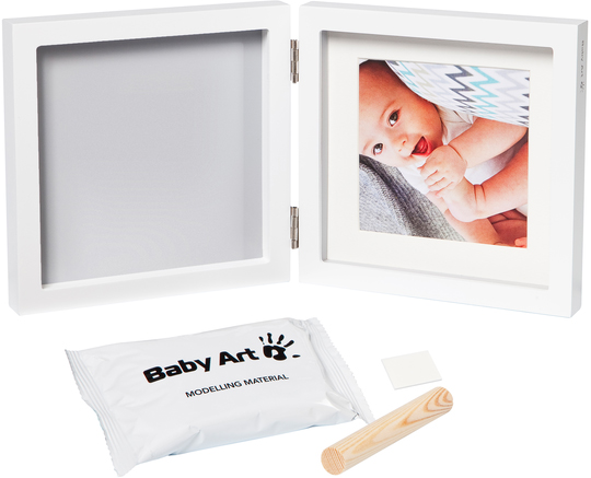Двойная рамка Baby Art, квадратная с отпечатком, бело-серая (3601095200) - фото 2
