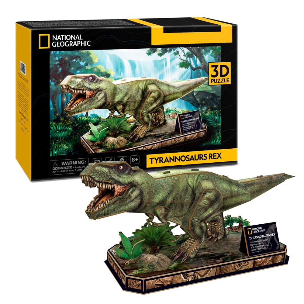 Тривимірна головоломка-конструктор CubicFun National Geographic Dino Тиранозавр Рекс (DS1051h) - фото 3