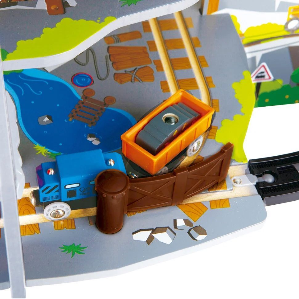 Іграшкова залізниця Hape Багаторівнева гірська шахта з аксесуарами (E3753) - фото 8