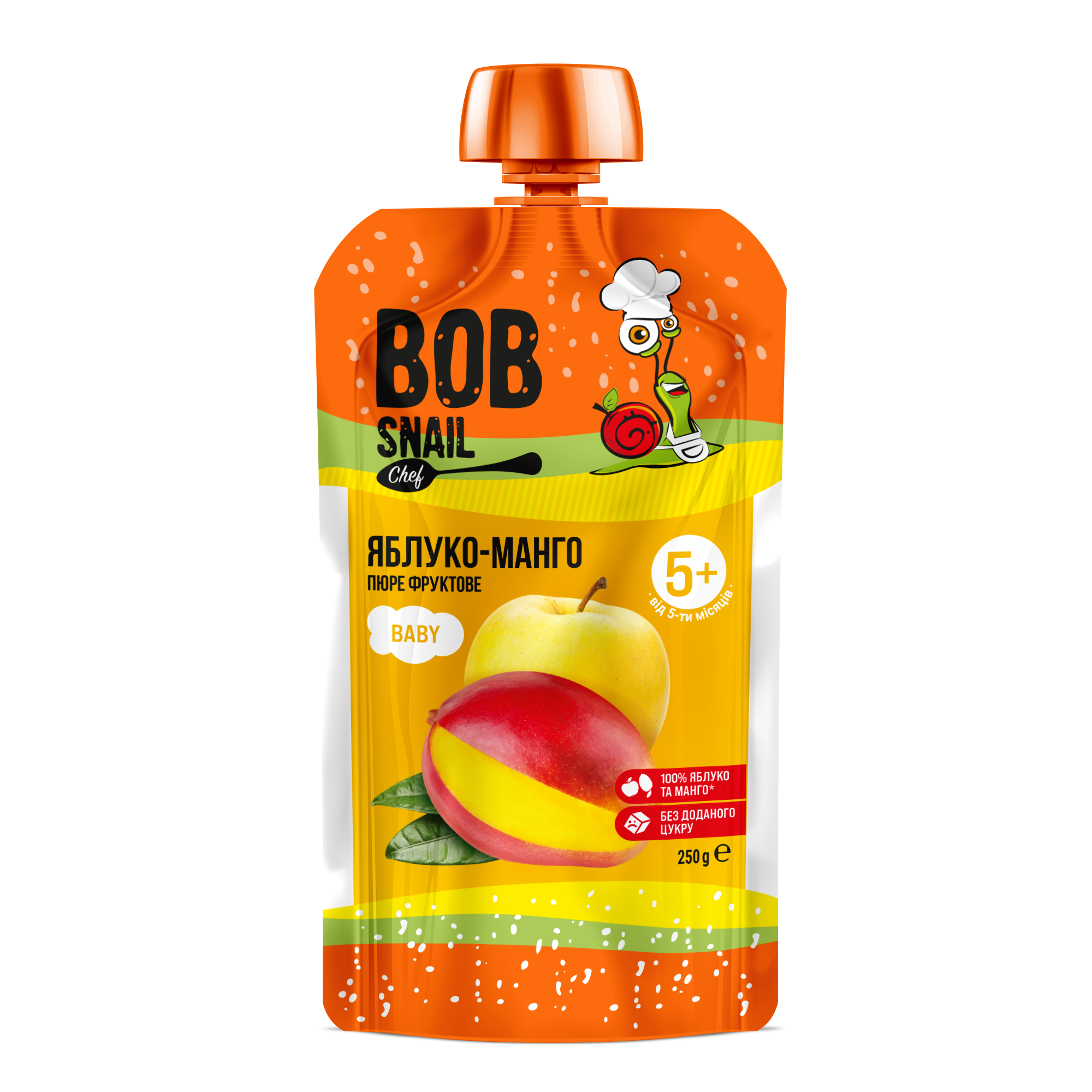 Photos - Baby Food Bob Snail Пюре фруктове , Яблуко-Манго, 250 г  (911681)