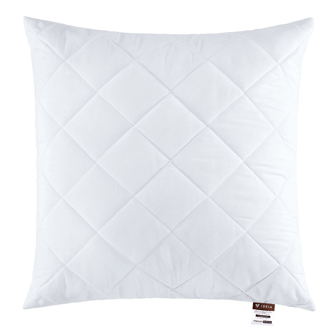Подушка Ideia Nordic Comfort, зі стьобаним чохлом, 70х70 см, білий (8-34690) - фото 1