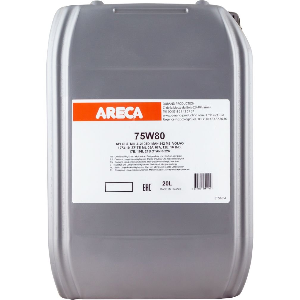Трансмиссионное масло Areca 75W80 20 л - фото 1