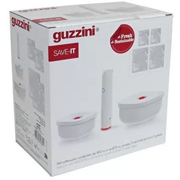 Набор из 2 вакуумных контейнеров + насос + пакеты Guzzini Kitchen Active Design Save It Vacuum Set, белый с прозрачным - фото 2